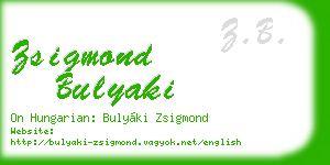 zsigmond bulyaki business card