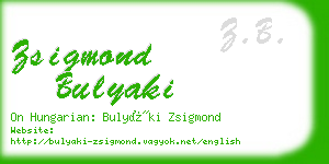 zsigmond bulyaki business card